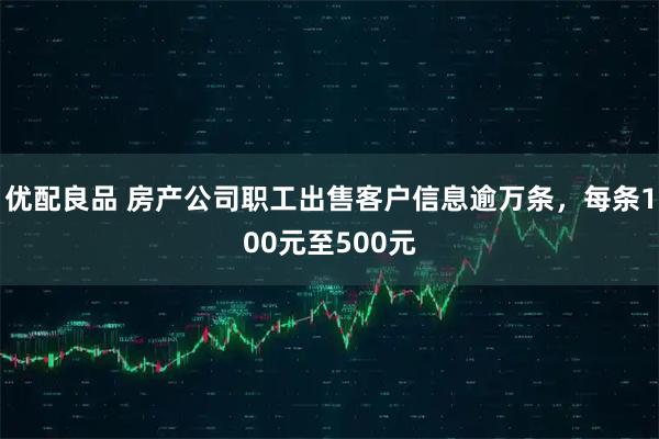 优配良品 房产公司职工出售客户信息逾万条，每条100元至500元